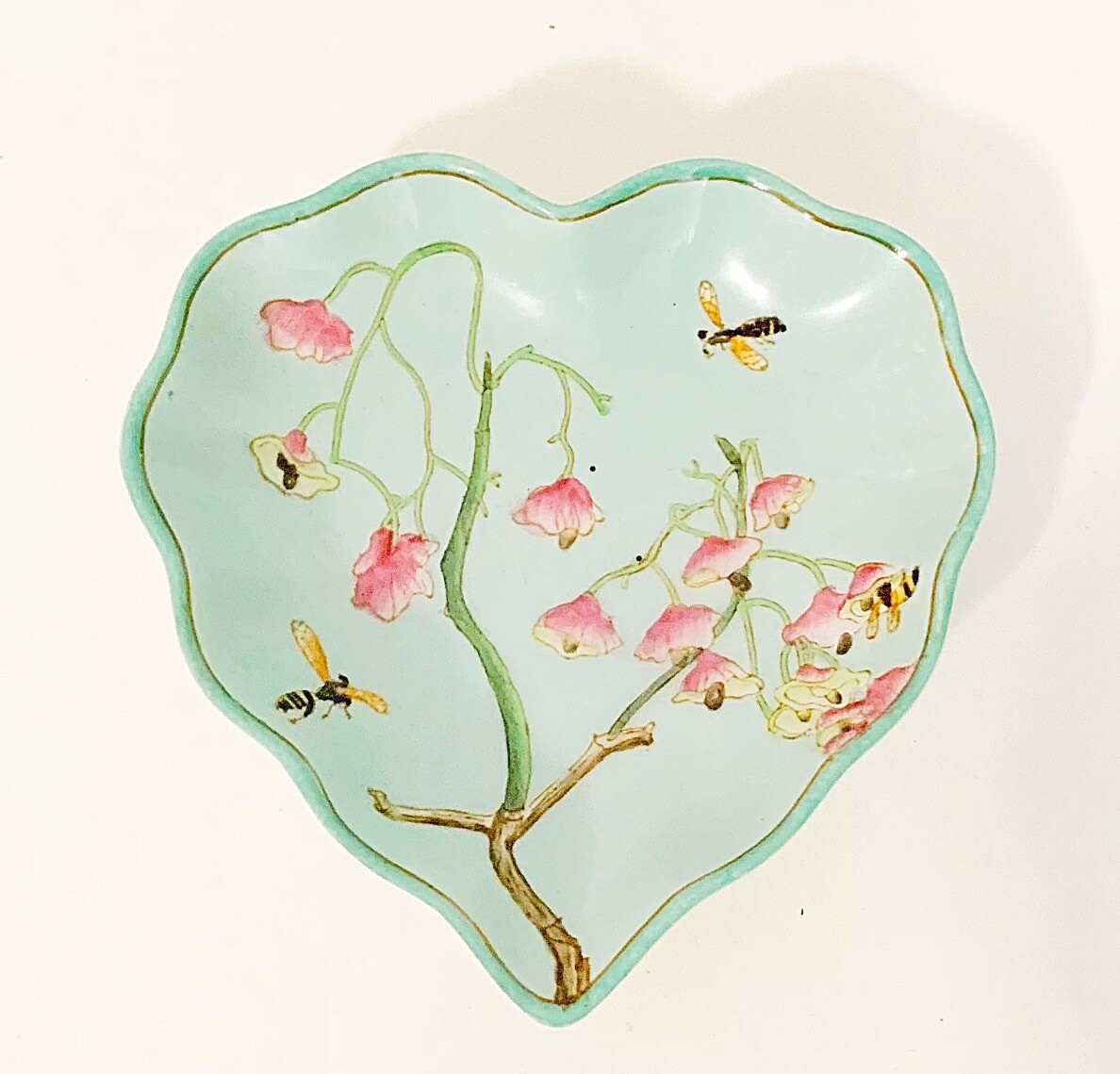 1 Piece of Heart Shape Porcelain Dish Tray Jewelry Tray in Cherry Blossom 1 Piece of Heart Shape Porcelain Dish Tray Jewelry Tray in Cherry Blossom