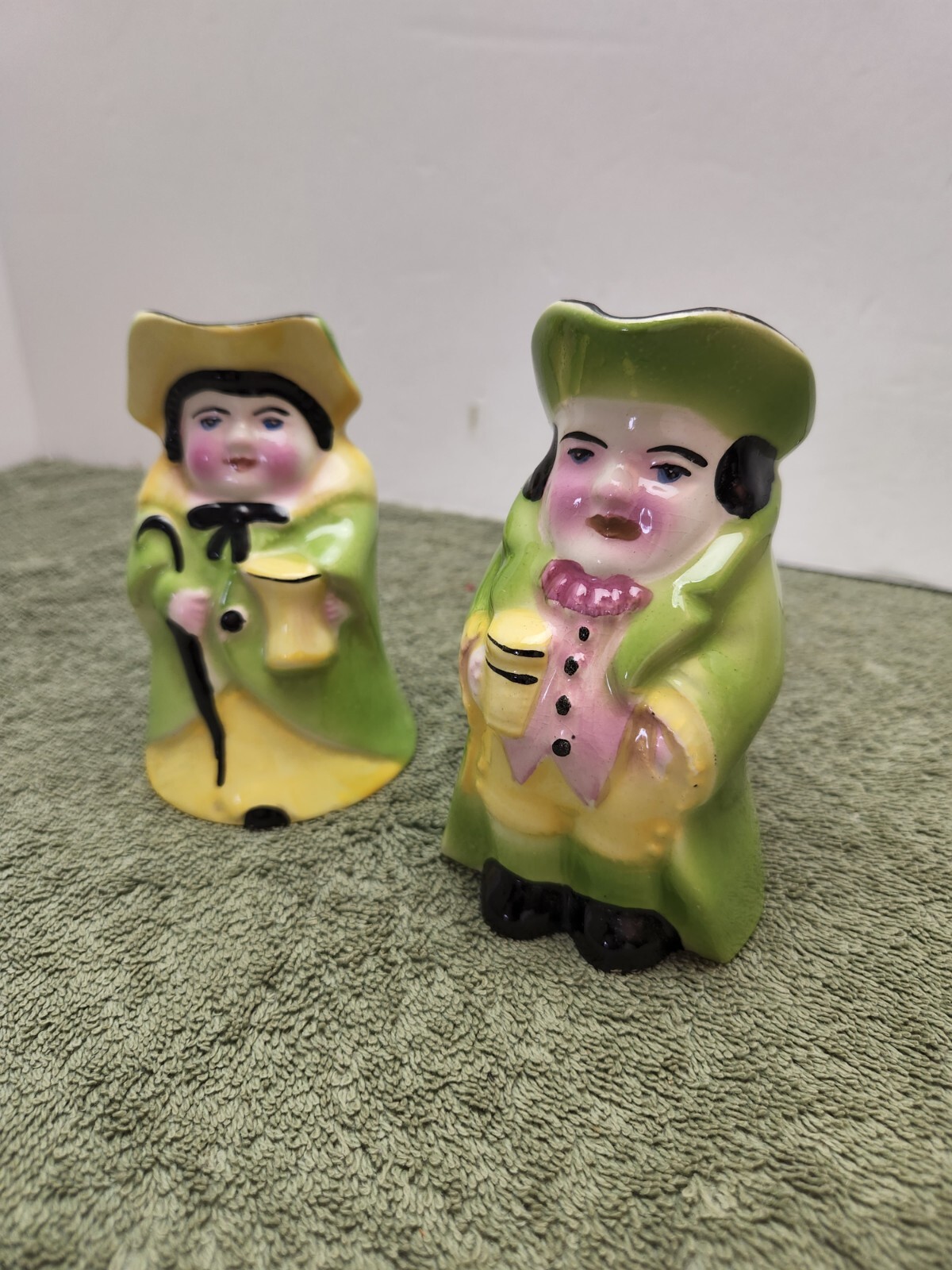 Pair of vintage Toby Jugs Mug Ceramic Head Creamer Pitcher England