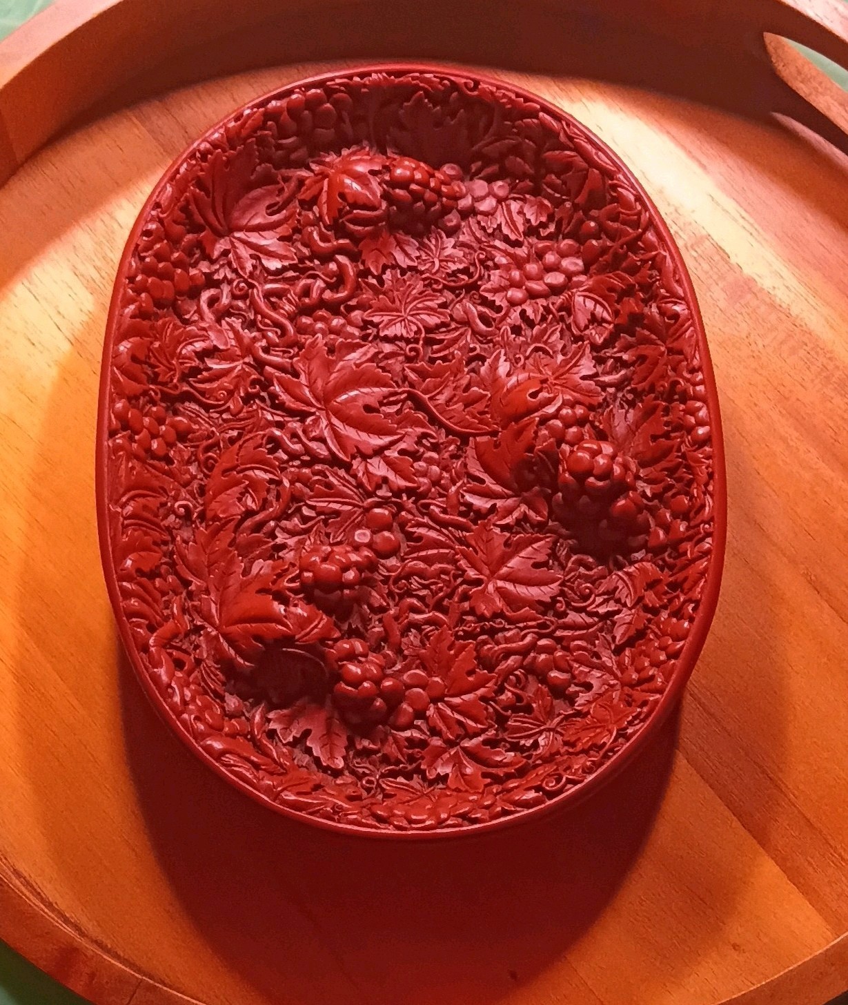 CinnabarLacquer Dish Officially Authorized National Palace Museum