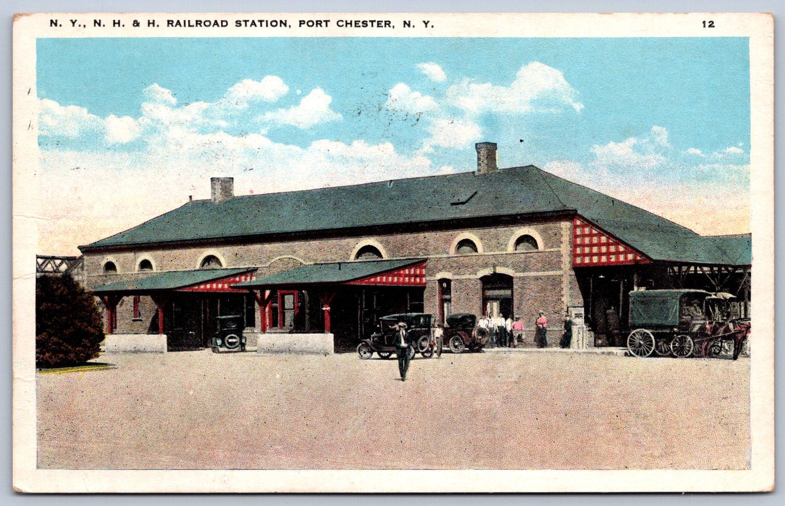 K27/ Port Chester New York Postcard c1910 NYNH&H Railroad Depot 424