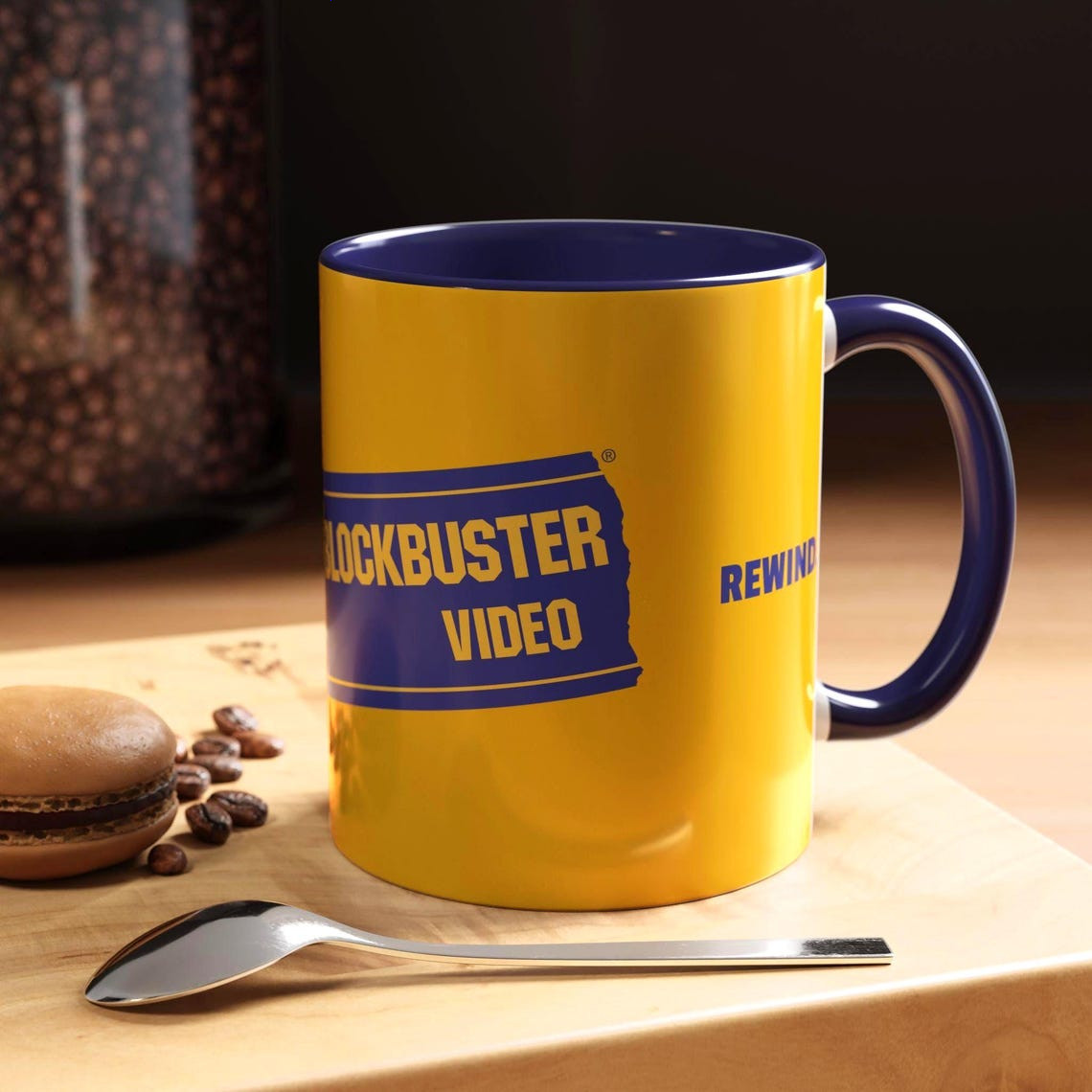 Blockbuster Mug, Be Kind Rewind Coffee Mug, 90s 2000s Nostalgia Gift, Movie Love