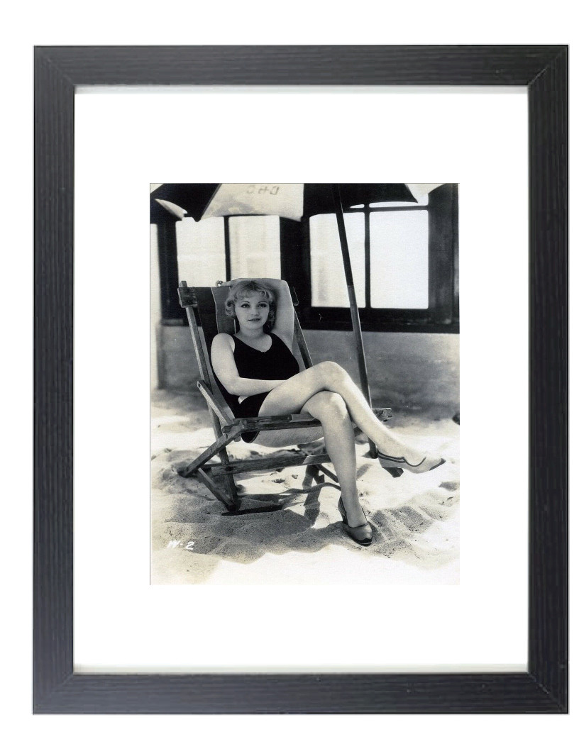 Silent Film Actress Alice White Sunbathing Retro Matted & Framed Picture Photo Silent Film Actress Alice White Sunbathing Retro Matted & Framed Picture Photo