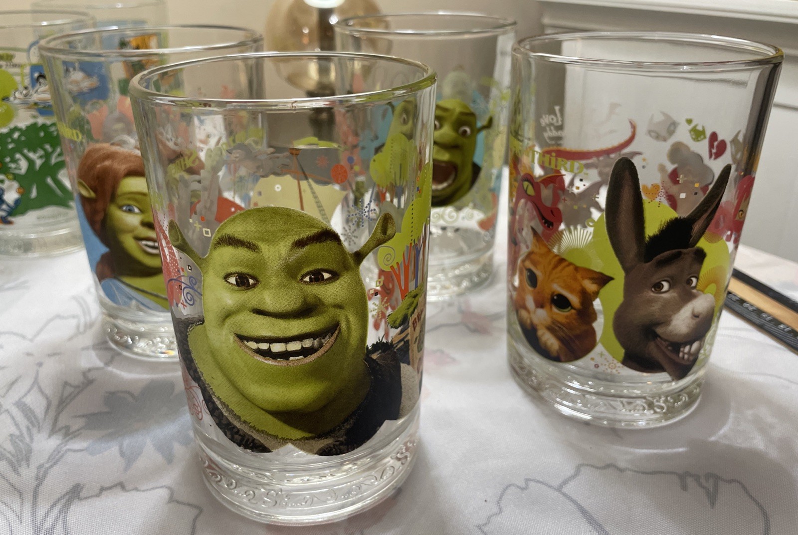 Set Of 4 Shrek Collector Glasses (Please See Item Description)