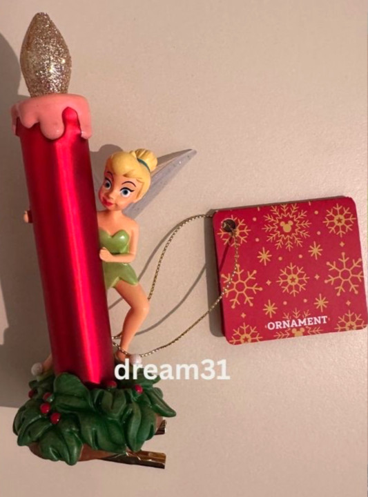 BNWT Disney Parks Tinker Bell with Candle Clip-On Christmas Holiday Ornament