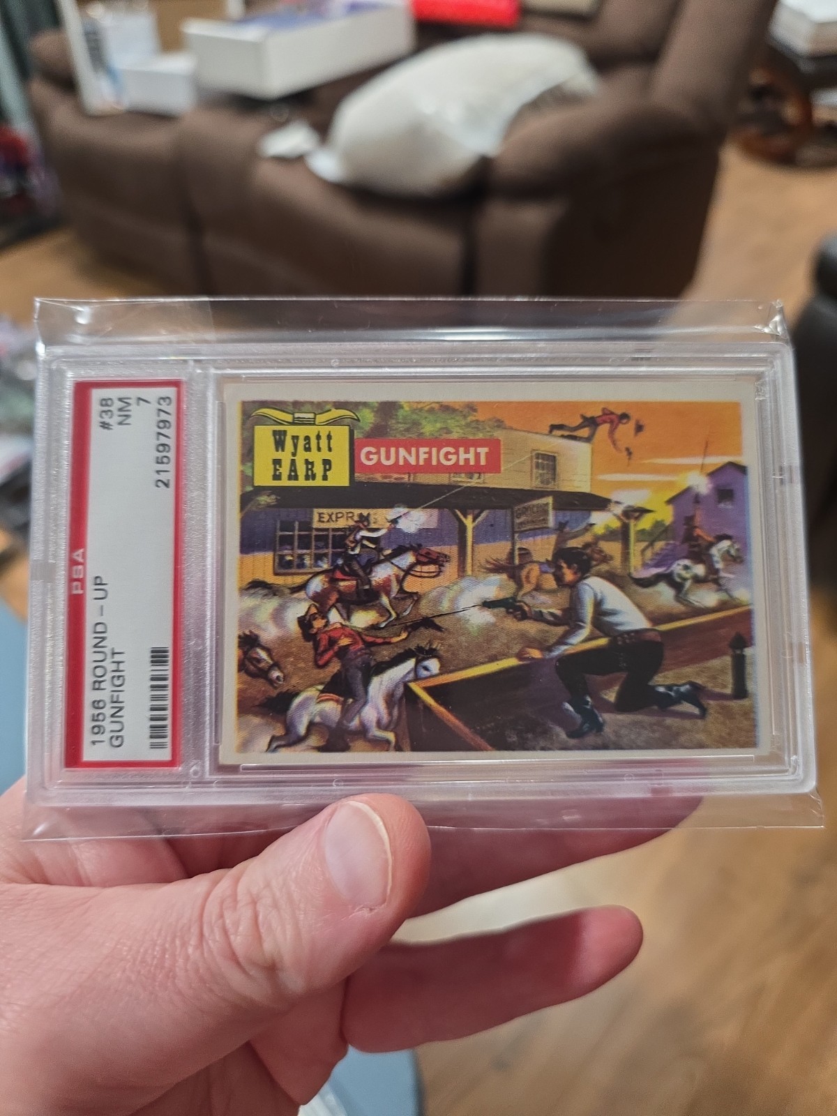 1956 Topps Round Up #38 GUNFIGHT PSA 7 Wyatt Earp