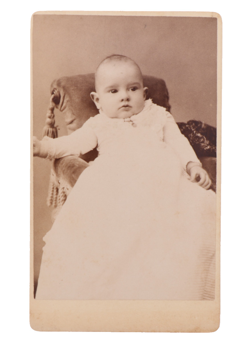 Victorian Era Carte de Visite of an Infant Child in Christening Gown #308