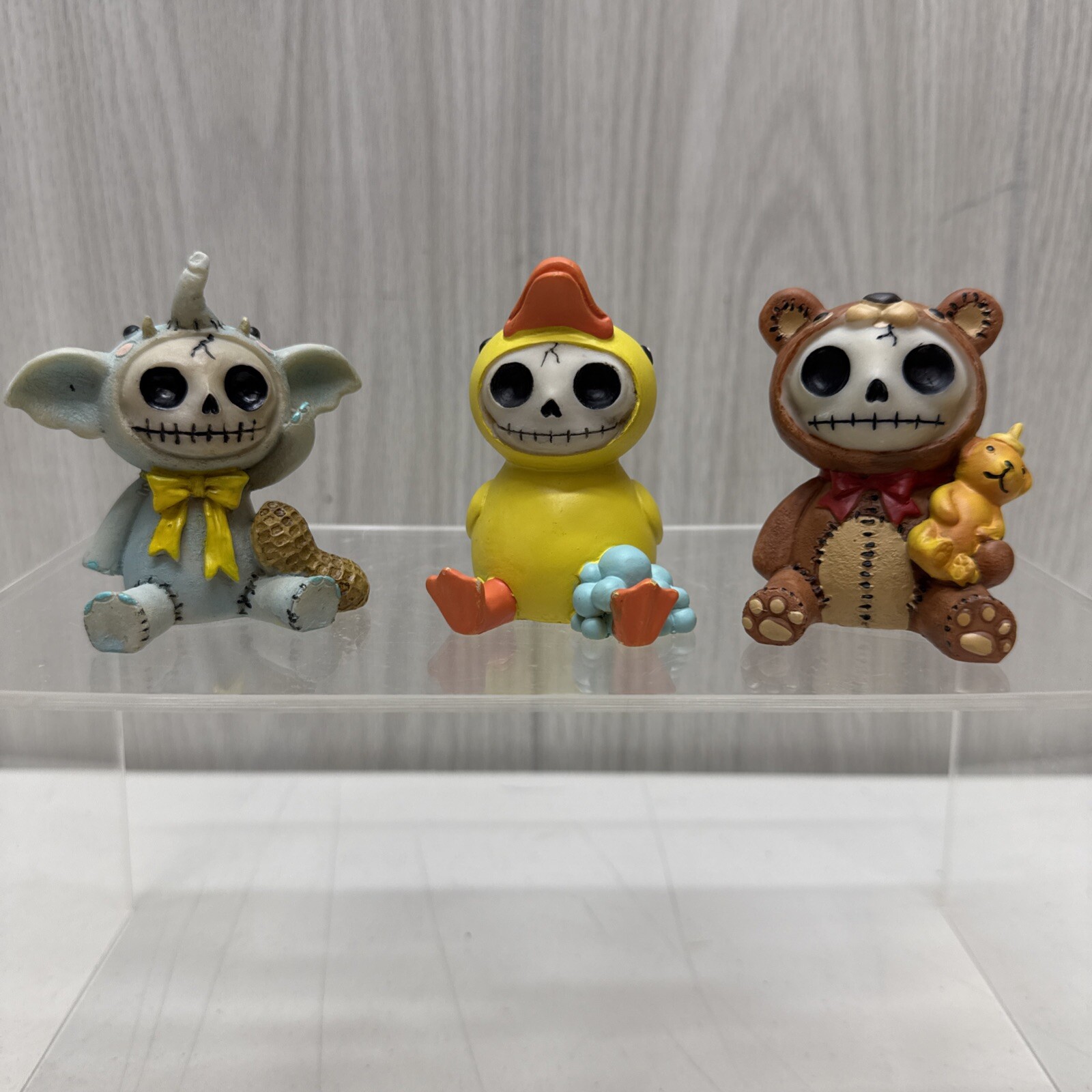 Furrybones Lot 3 Summit Collection Skeleton Furry Bones Elefun / Bear / Bob Duck