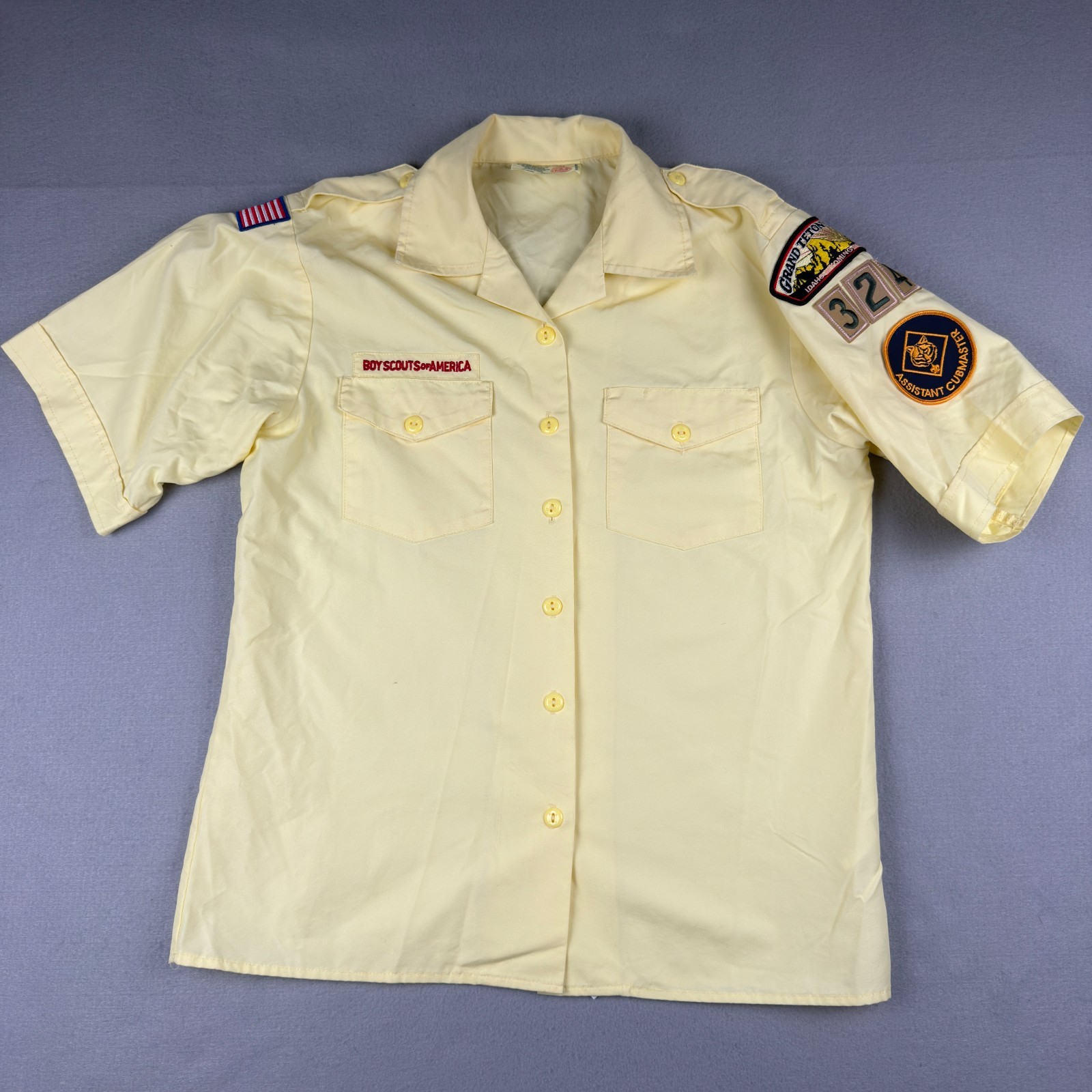 Vintage Boy Scouts Uniform Shirt Womens M Cub Scouts Den Mother Blouse BSA