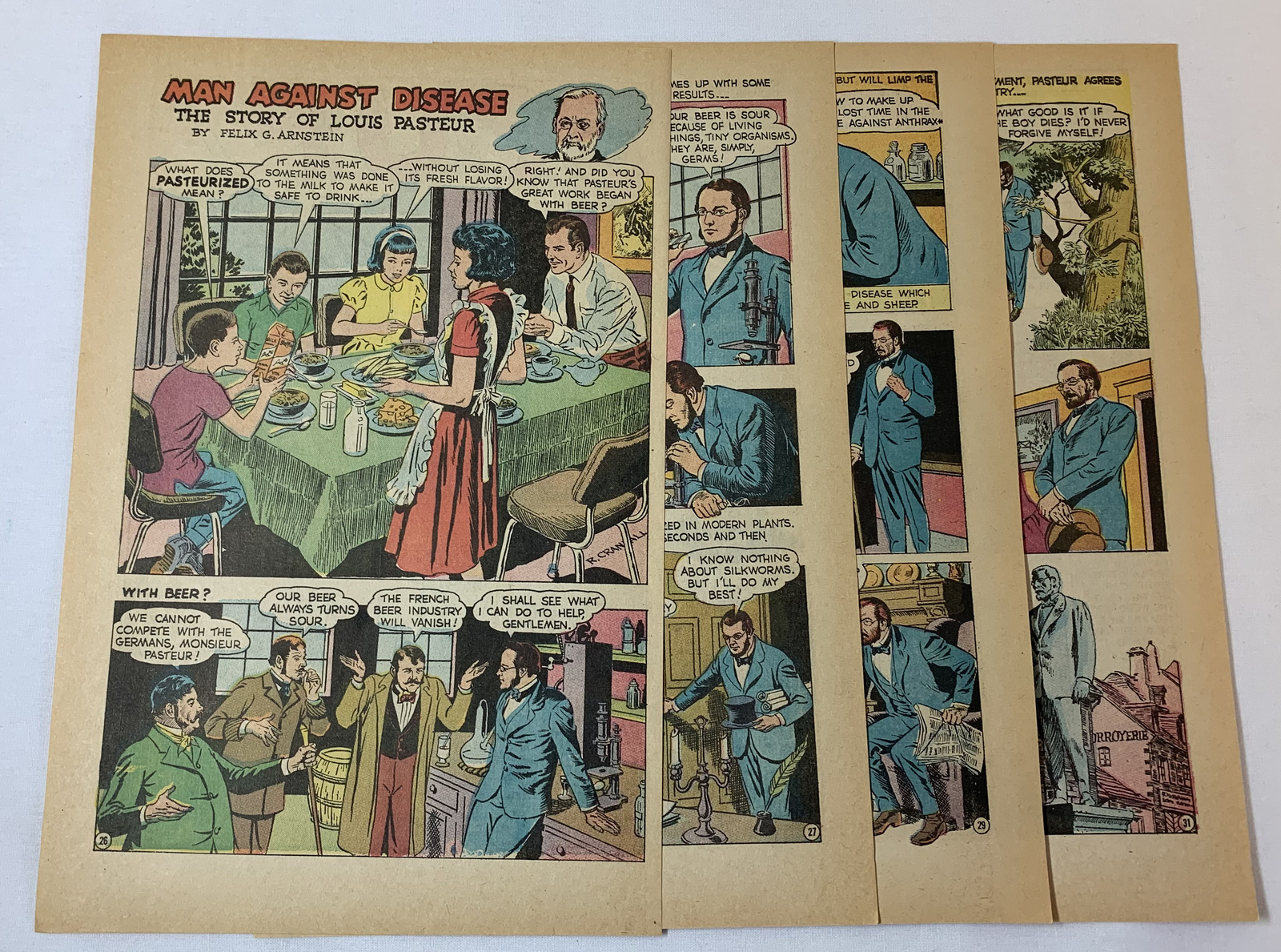 1969 six page cartoon story ~ LOUIS PASTEUR