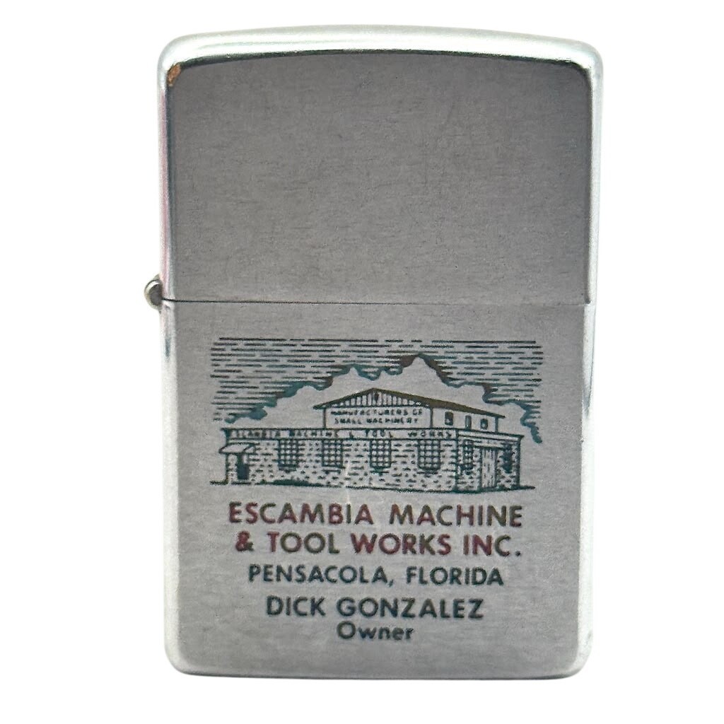 1968 Zippo Escambia Machine & Tool Works Pensacola Chrome Advertising Lighter