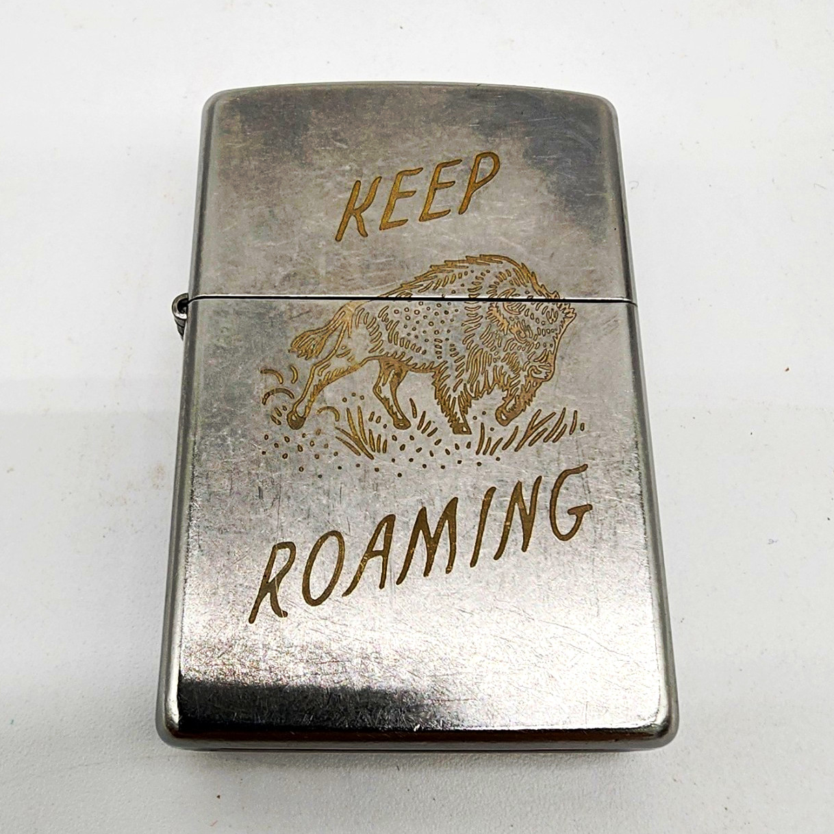 Zippo Lighter Keep Roaming Buffalo Bison Line of Trade H 24 Bradford PA USA
