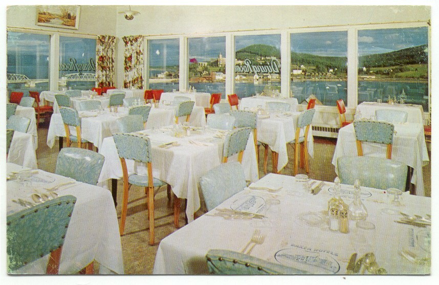 Gaspe Quebec Baker Hotel Motel Dining Room Vintage Postcard Canada
