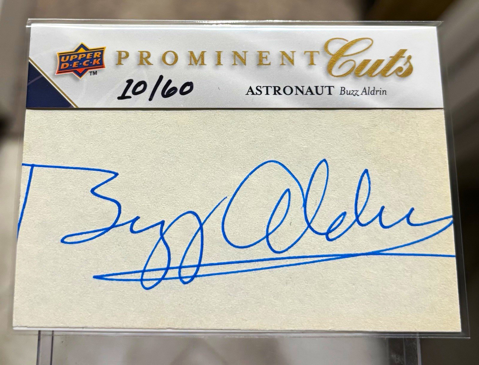 Upper Deck 2009 Prominent Cuts PC-BUZZ Buzz Aldrin PSA Cut Auto 10/60