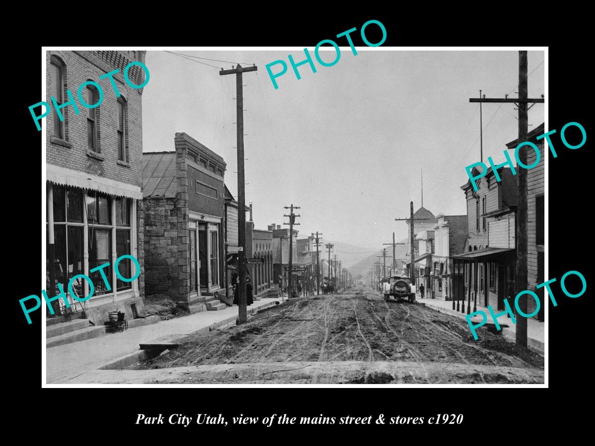 Park City Utah The Main Street & Stores c1920 Large Historic Old Photo Park City Utah The Main Street & Stores c1920 Large Historic Old Photo