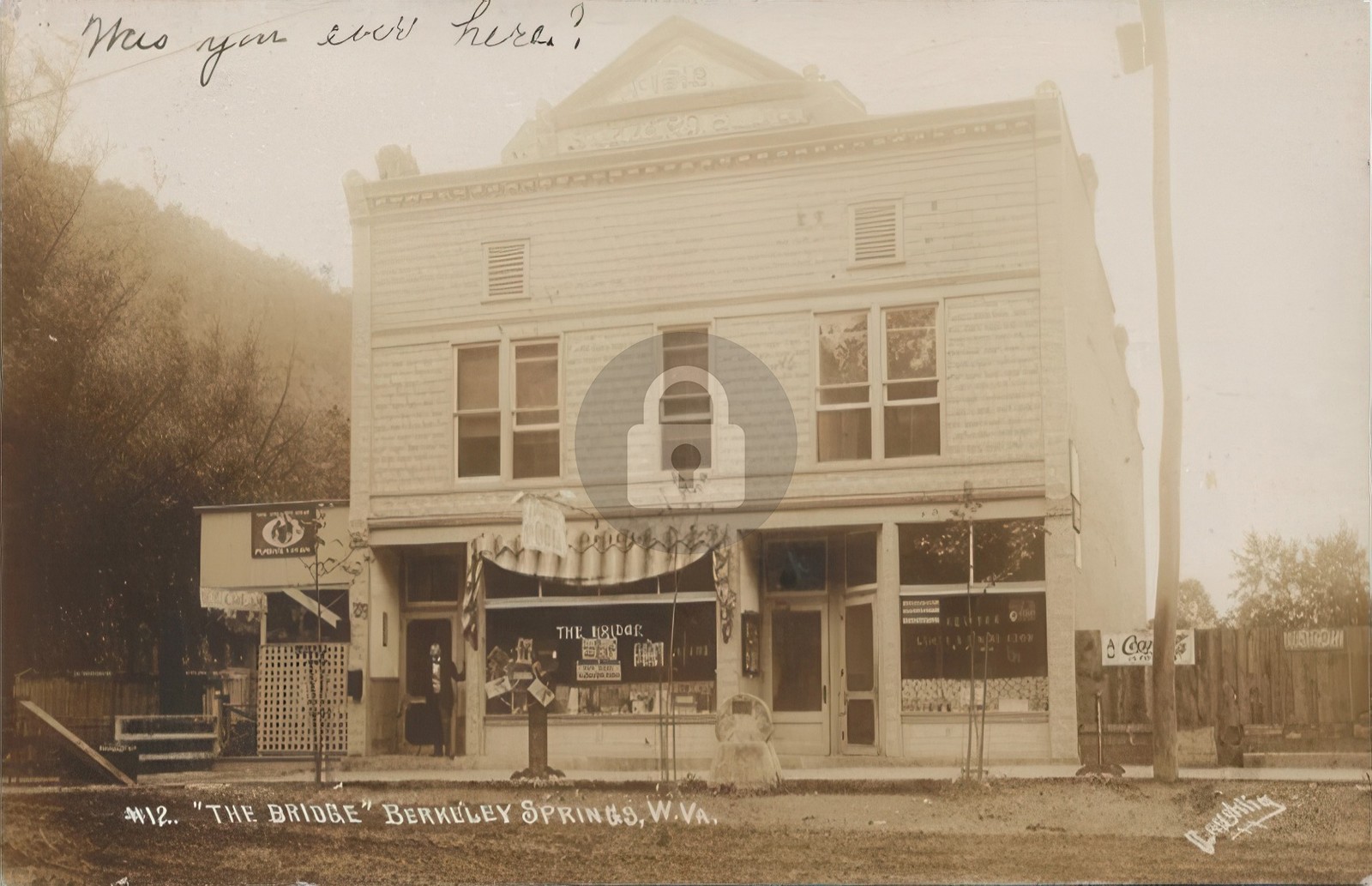Great Old Berkeley Springs WV Bridge Ice Cream Shop RPPC Postcard COPY