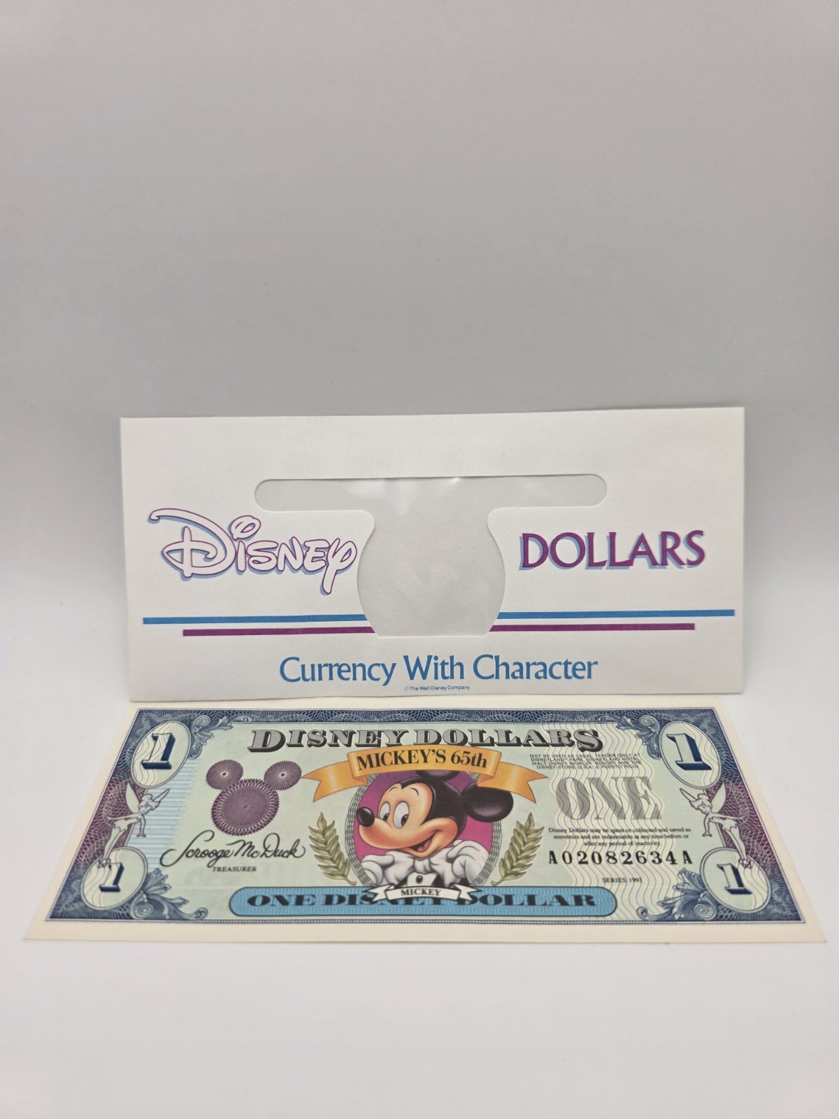1999 A $1 Disney Dollars Bill Mickey Mouse Uncirculated Rare New