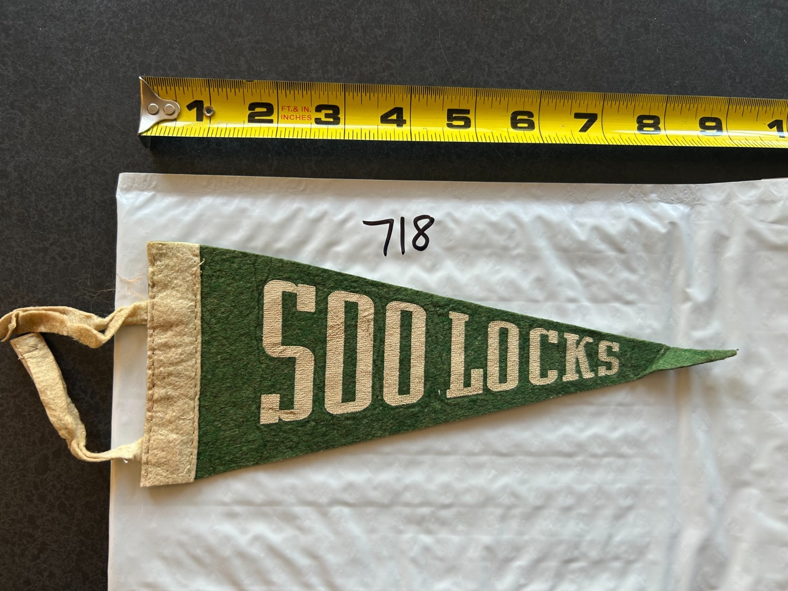 antique pennant vtg *SOFT FELT* SOO LOCKS sault saint marie, MICHIGAN 8\