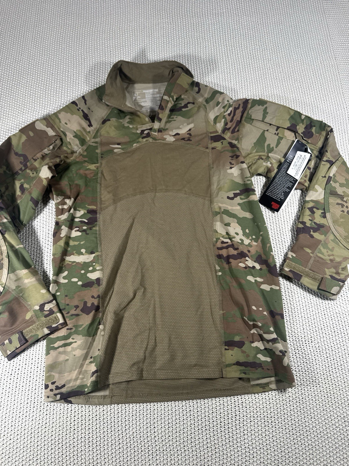 Army Combat Shirt Mens Large Green Advanced Camo FR Flame Resistant Zip