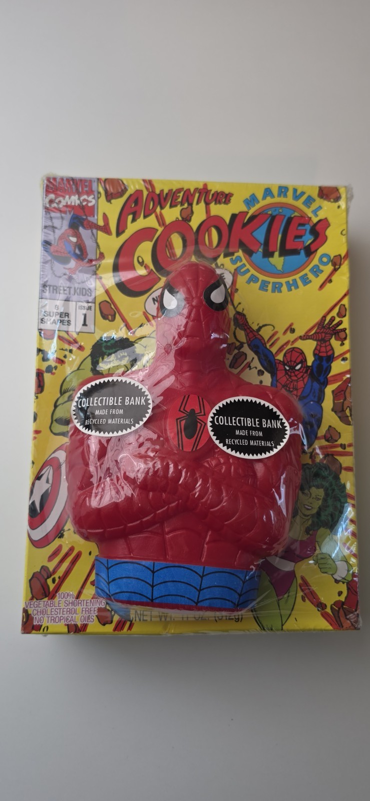 Vintage 1991 Spider-Man Adventure Cookies With Bank Sealed Collectable