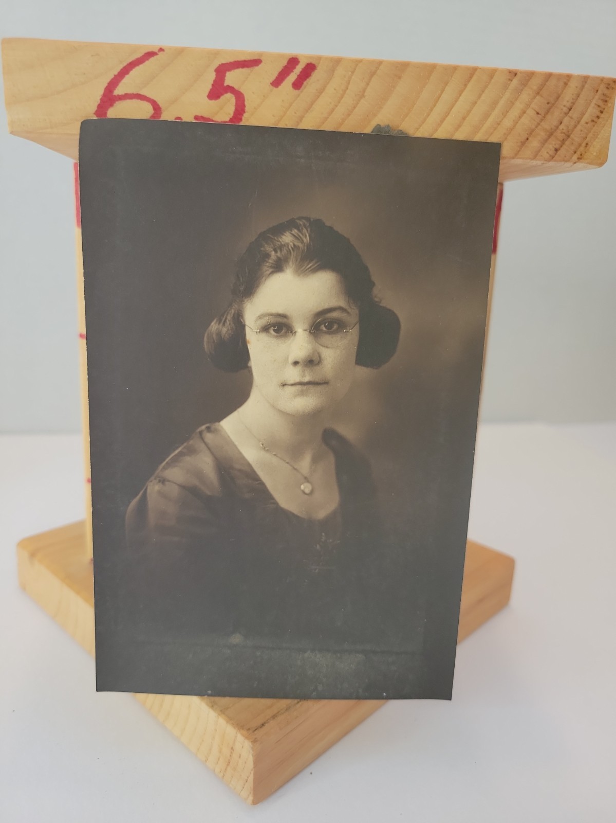 1920s Vintage Photo Print Woman Glasses Cootie Garages Ear Buns Hairstyle...