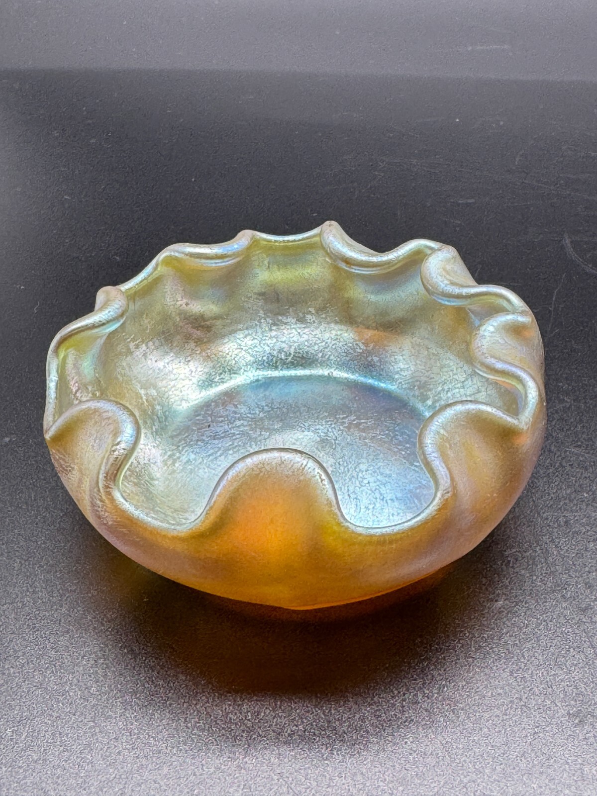 Wonderful L.C.T. Louis Comfort Tiffany Favrile Glass Salt Wonderful L.C.T. Louis Comfort Tiffany Favrile Glass Salt
