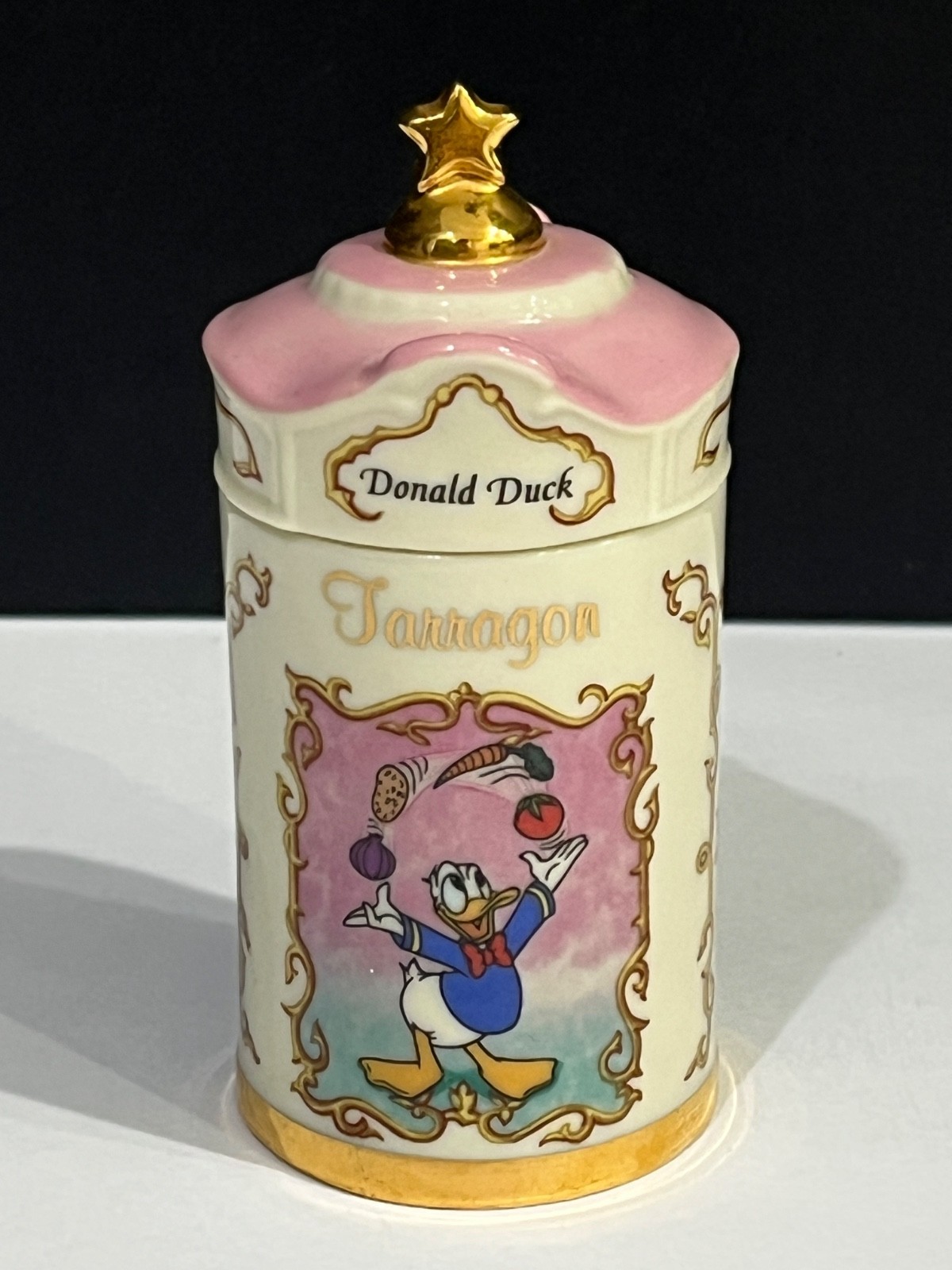 PERFECT LENOX WALT DISNEY  DONALD DUCK TARRAGON    SPICE JAR       NO BOX