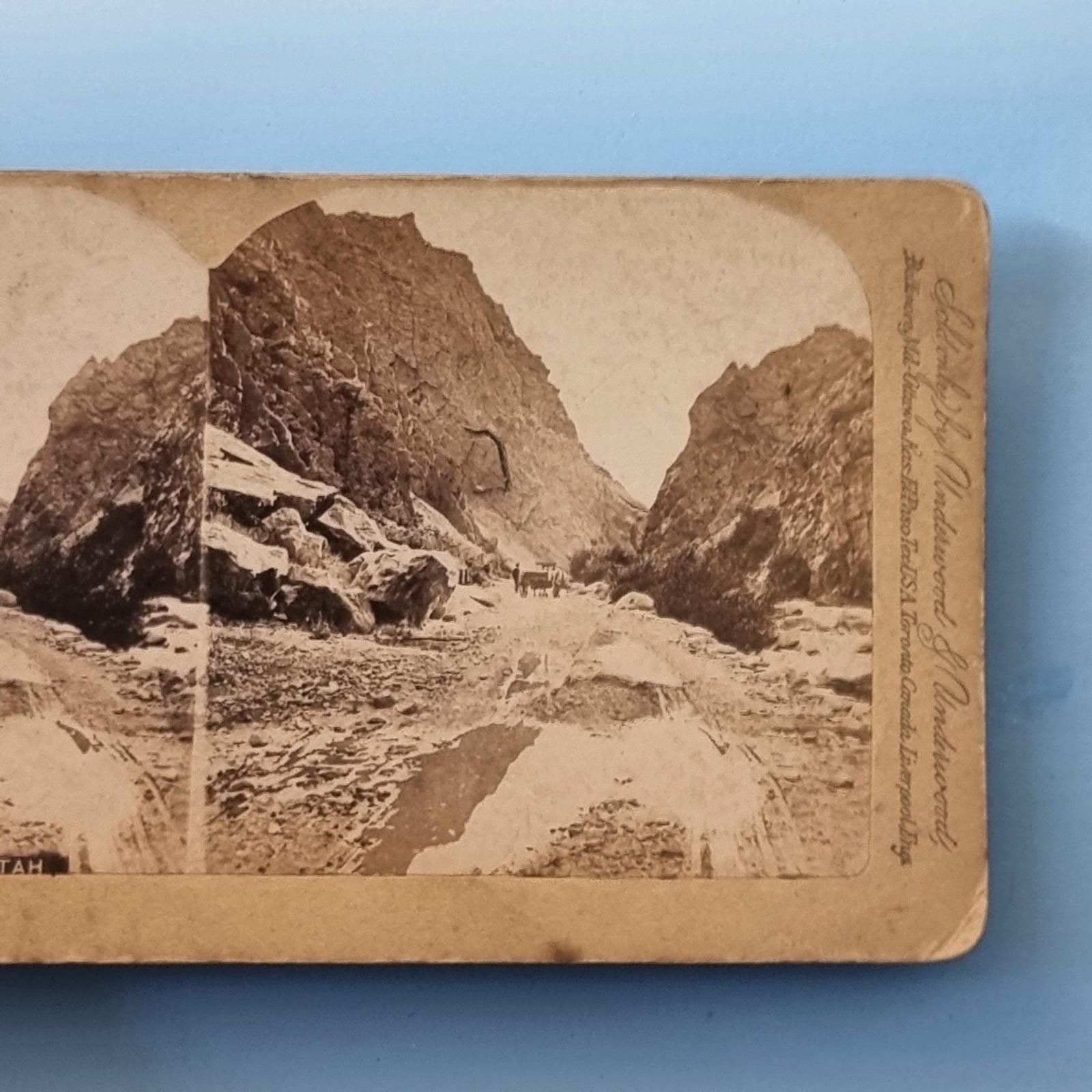 Utah UT America Stereoview C1895 Real Photo Ogden Canyon Horse Wagon
