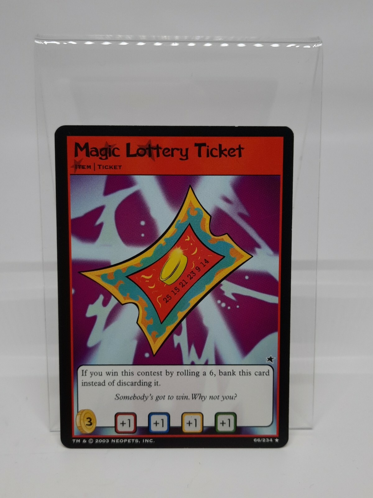 Neopets Card Base Set Rare Magic Lottery Ticket 66/234. 2003