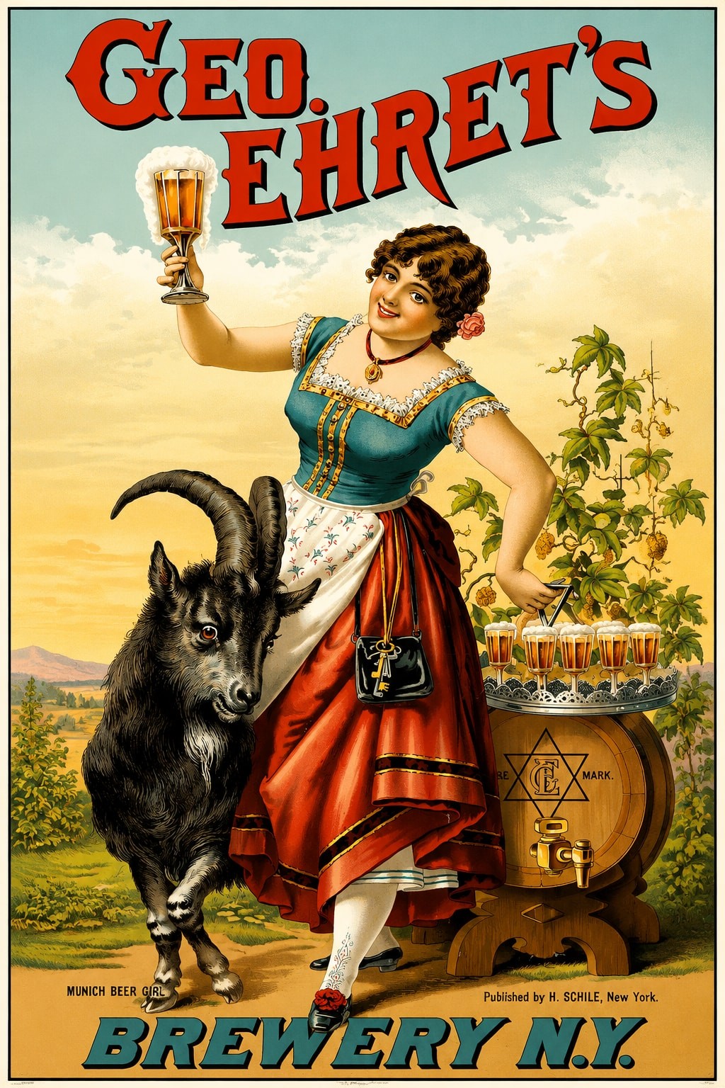 Geo. Ehret\'s Brewery N.Y. Vintage 🍺 Poster - 24x36” Art Print