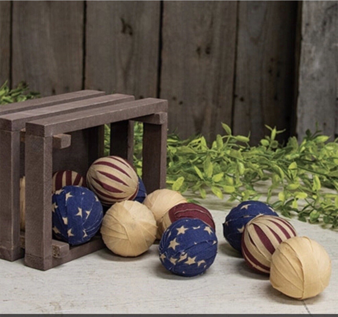 12 Primitive Americana Rag Balls - 1.5 12 Primitive Americana Rag Balls - 1.5