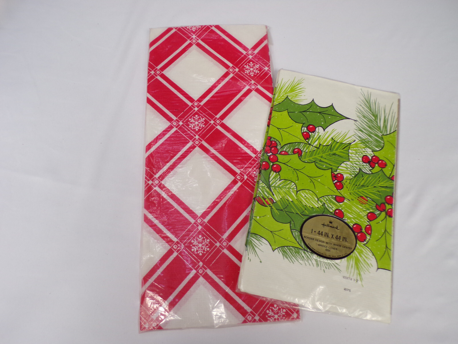NEW Two Vintage USA Hallmark Christmas Paper Tablecover 60\