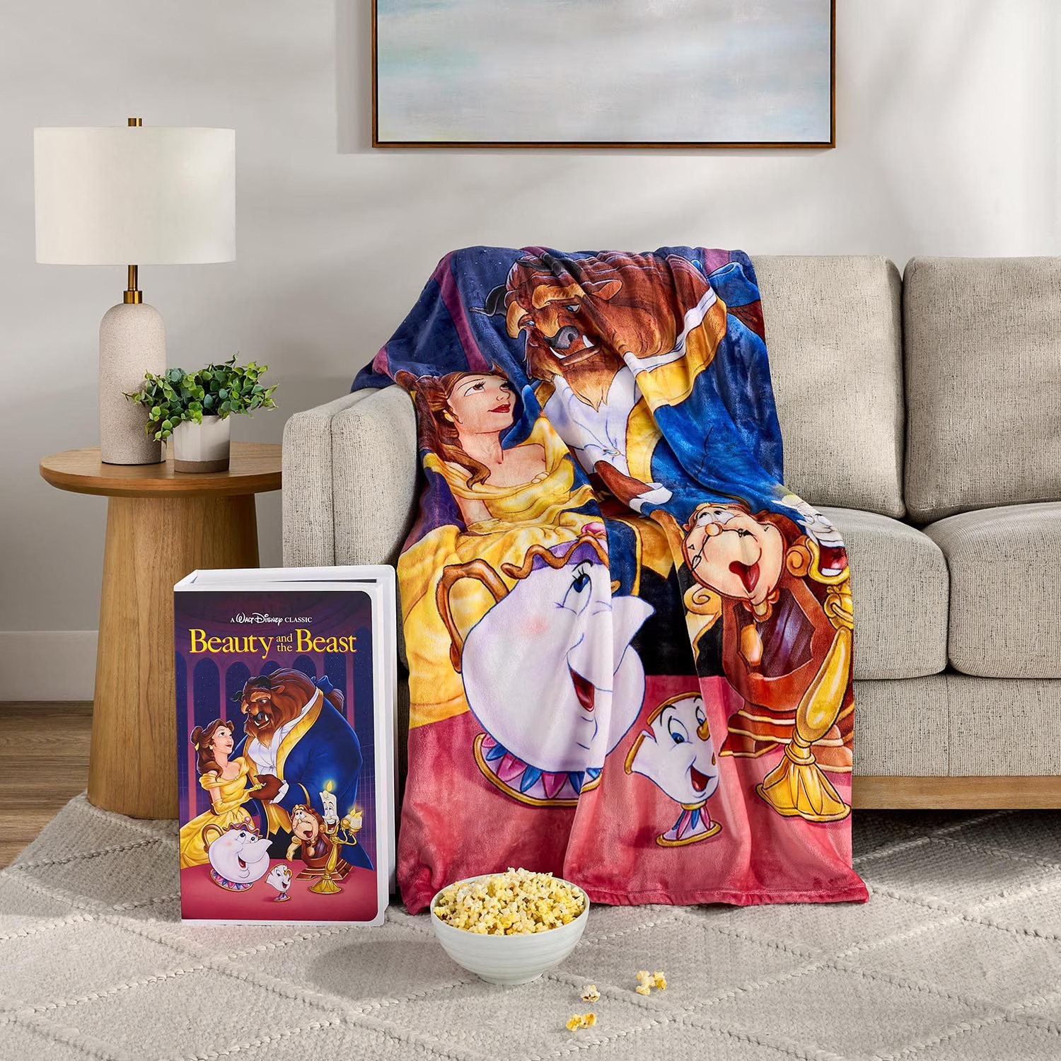 NEW Disney Beauty And The Beast VHS Boxed Silk Touch Throw, 50\