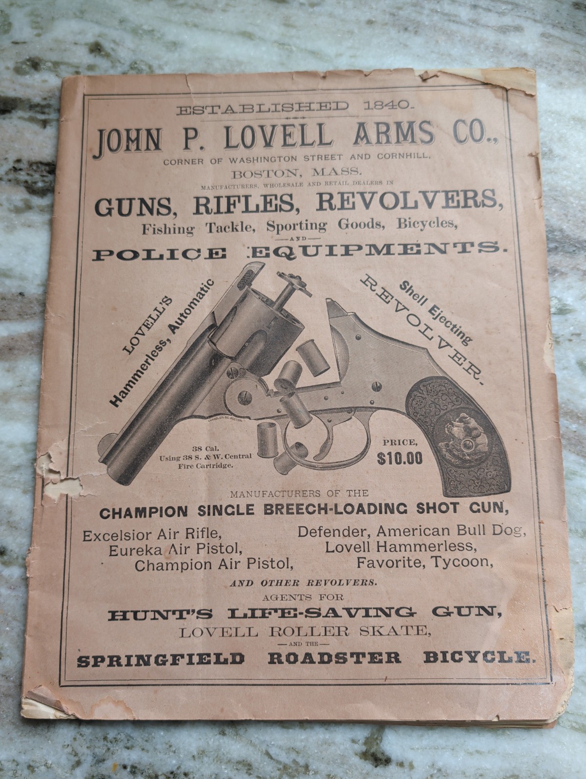 1887 John P. Lovell Arms Co. Catalog Boston, MA