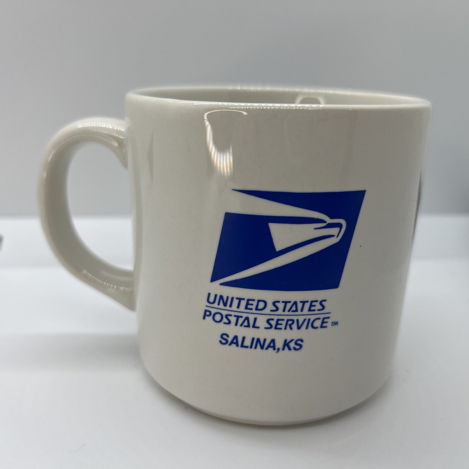 Vintage USPS United States Postal Service Salina Kansas Coffee Mug White Cup Vintage USPS United States Postal Service Salina Kansas Coffee Mug White Cup