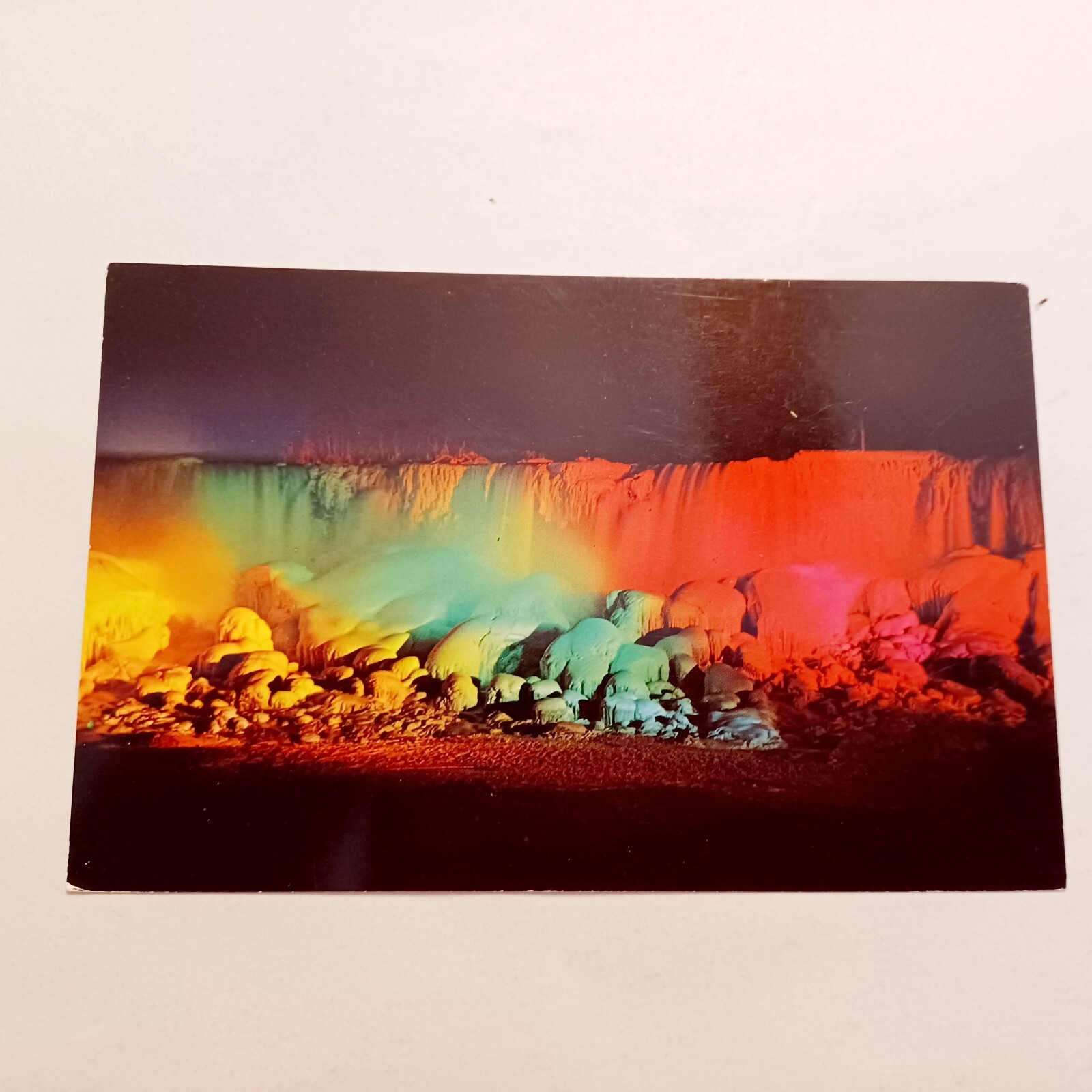 Postcard: American Falls - Illuminated in Winter - Niagara Falls, Canada 