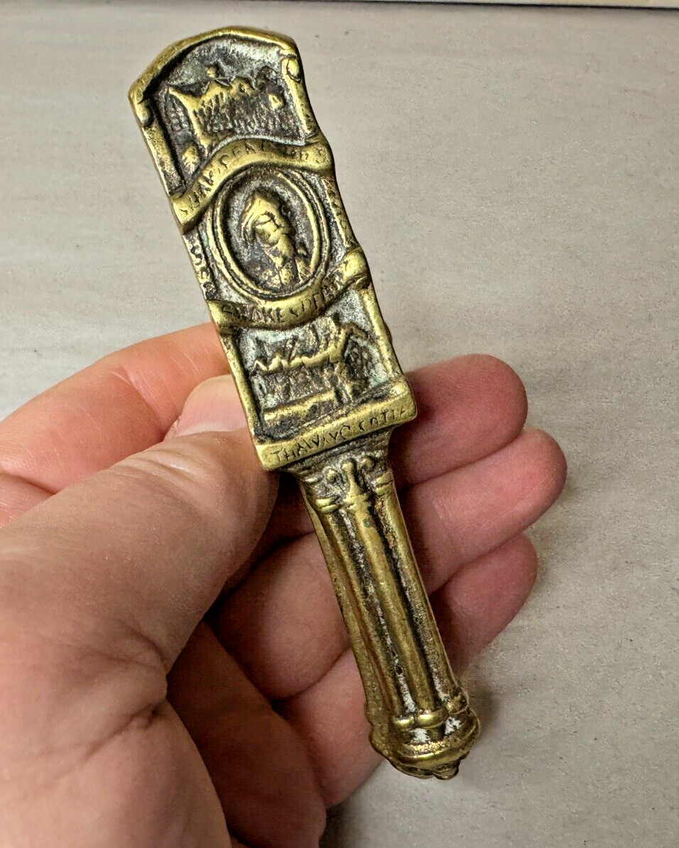 Antique English Victorian Heavy Brass William Shakespeare Souvenir Nutcracker Antique English Victorian Heavy Brass William Shakespeare Souvenir Nutcracker