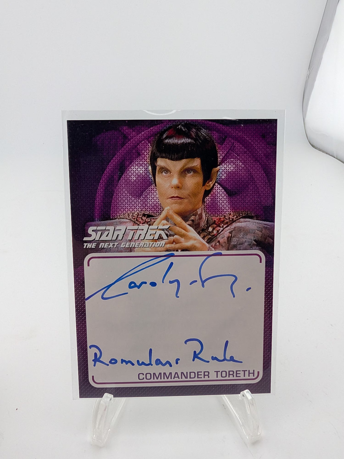 Carolyn Seymour 2022 Star Trek TNG A18 Autograph Inscription Romulans Rule