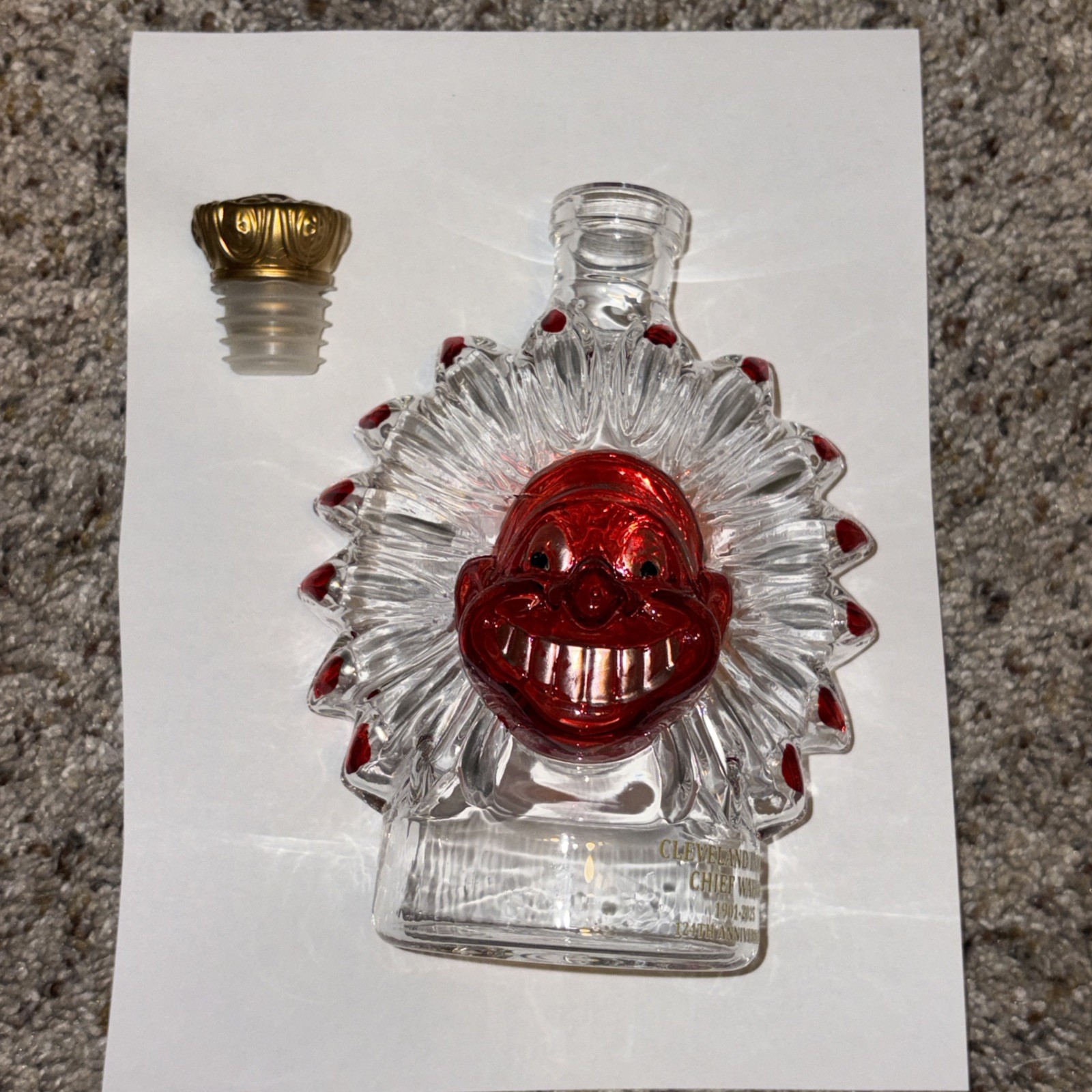 Cleveland Indians Decanter Chief Wahoo 1901-2025 124th anniversary Glass