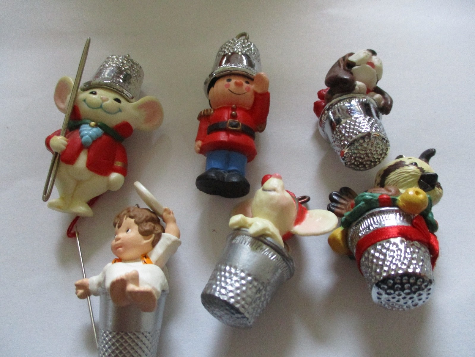 Lot of (6) Hallmark Thimble Ornaments 