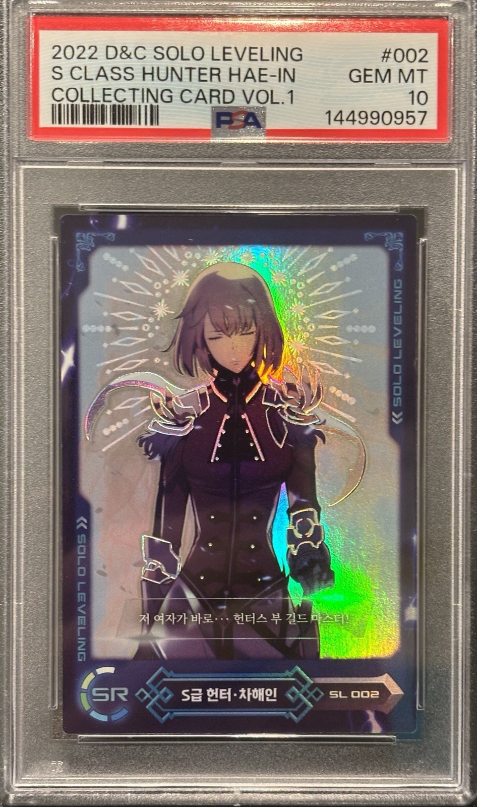 PSA 10 Solo Leveling Cha Hae-In SL-002 SR D&C Vol.1 2022-First Official Set