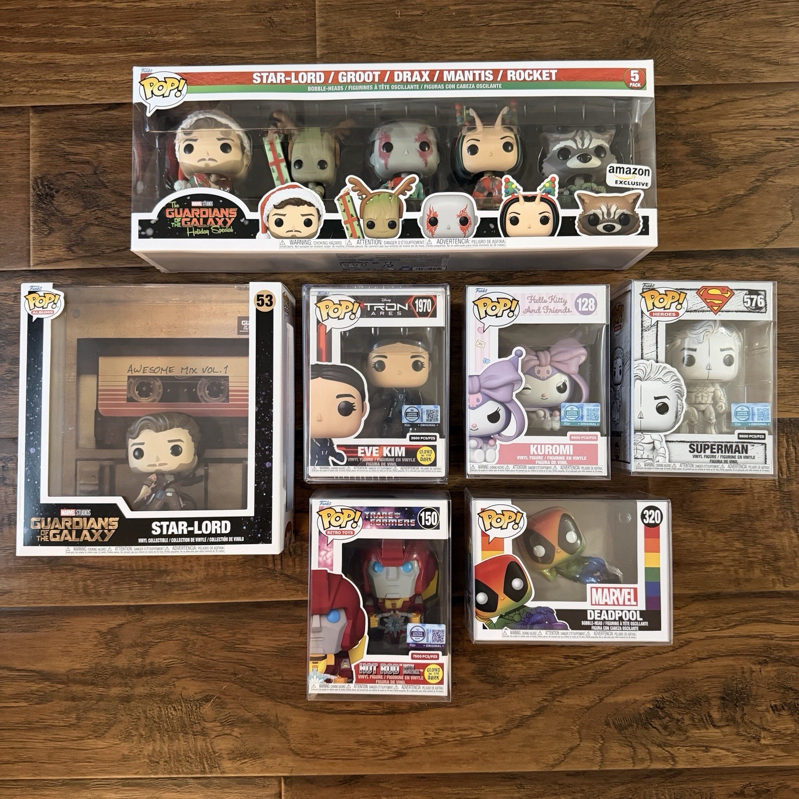 Funko Pop Lot Of 7 w/ Royalty Supreme Elite + Marvel Deadpool