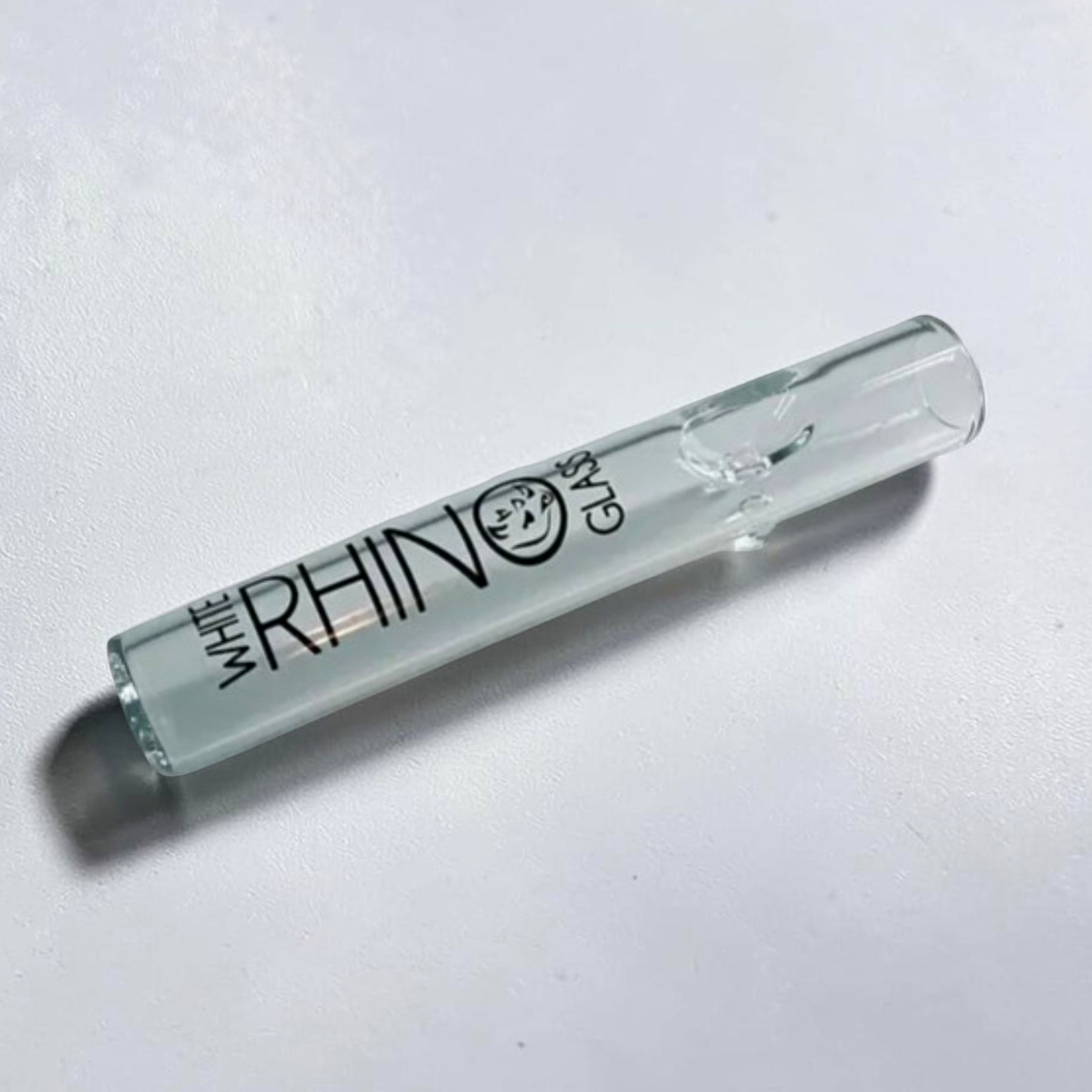 White Rhino Clear Glass Tobacco Steamroller 18mm Accessory Pipe 4.75 White Rhino Clear Glass Tobacco Steamroller 18mm Accessory Pipe 4.75