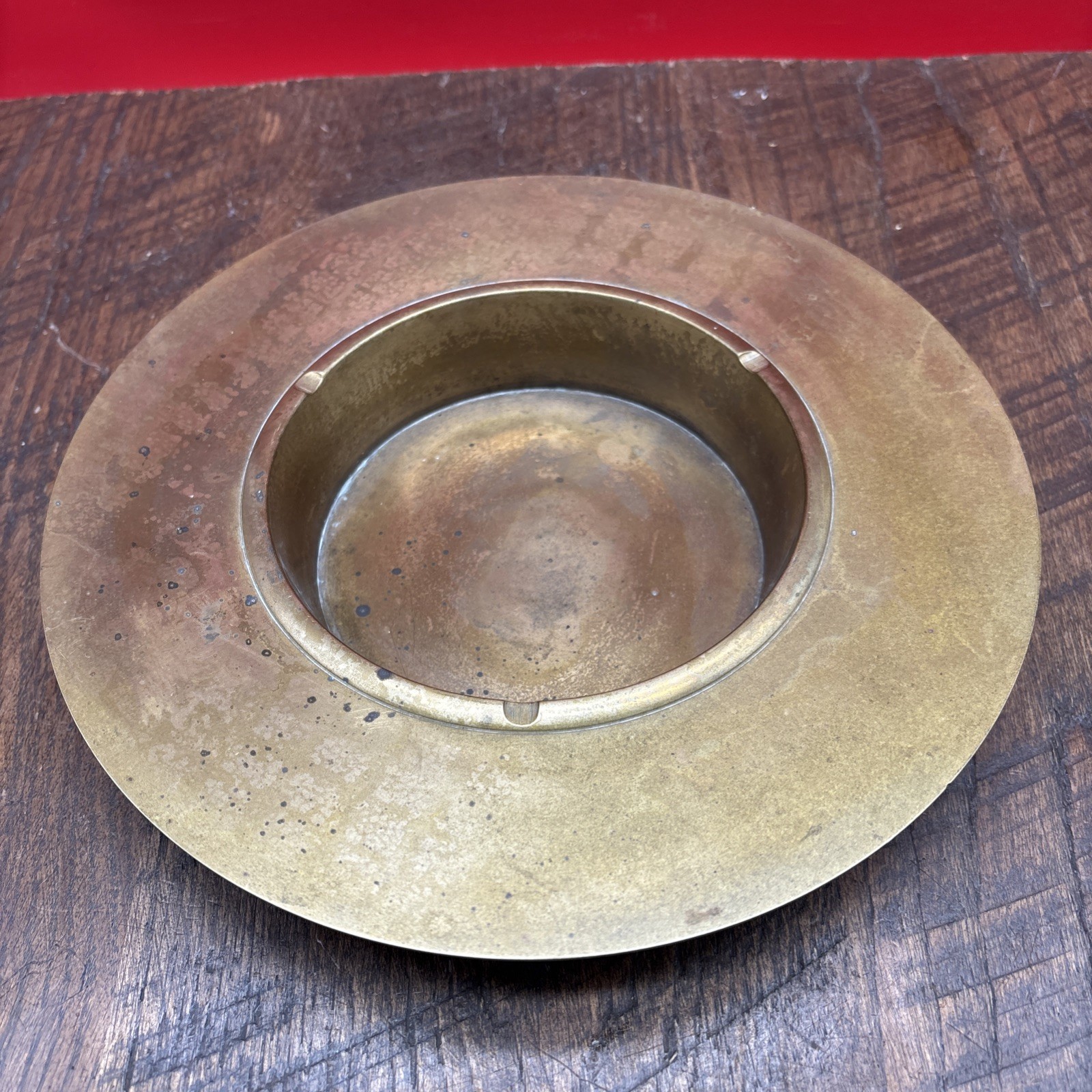 Vintage 9.25 Inch Solid Brass Ashtray