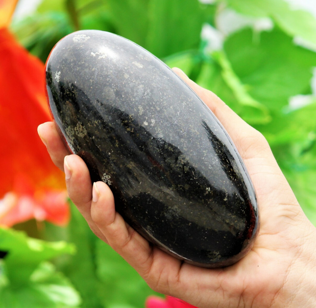150MM Black Nuummite Stone Sorcerer’s Stone Healing Power Metaphysical Lingam
