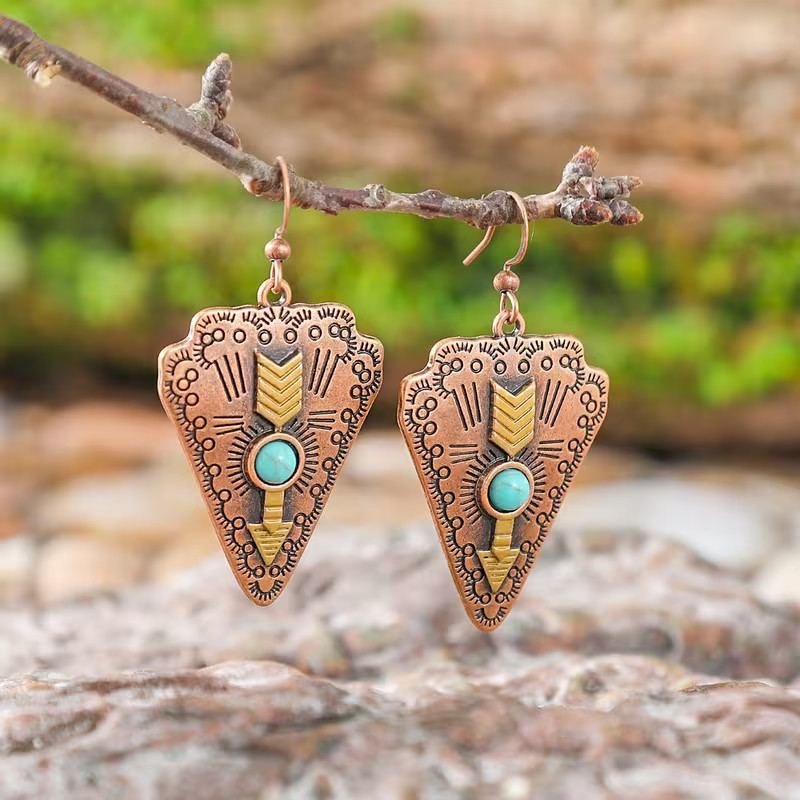 Western Equestrian Antique Copper Arrow Earrings Western Equestrian Antique Copper Arrow Earrings