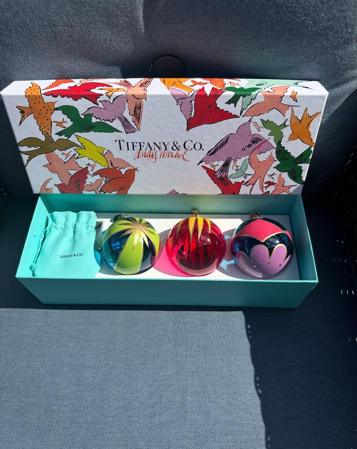 NEW Tiffany And Co. X Andy Warhol Limited Edition, Glass Ornaments Set 3 ￼