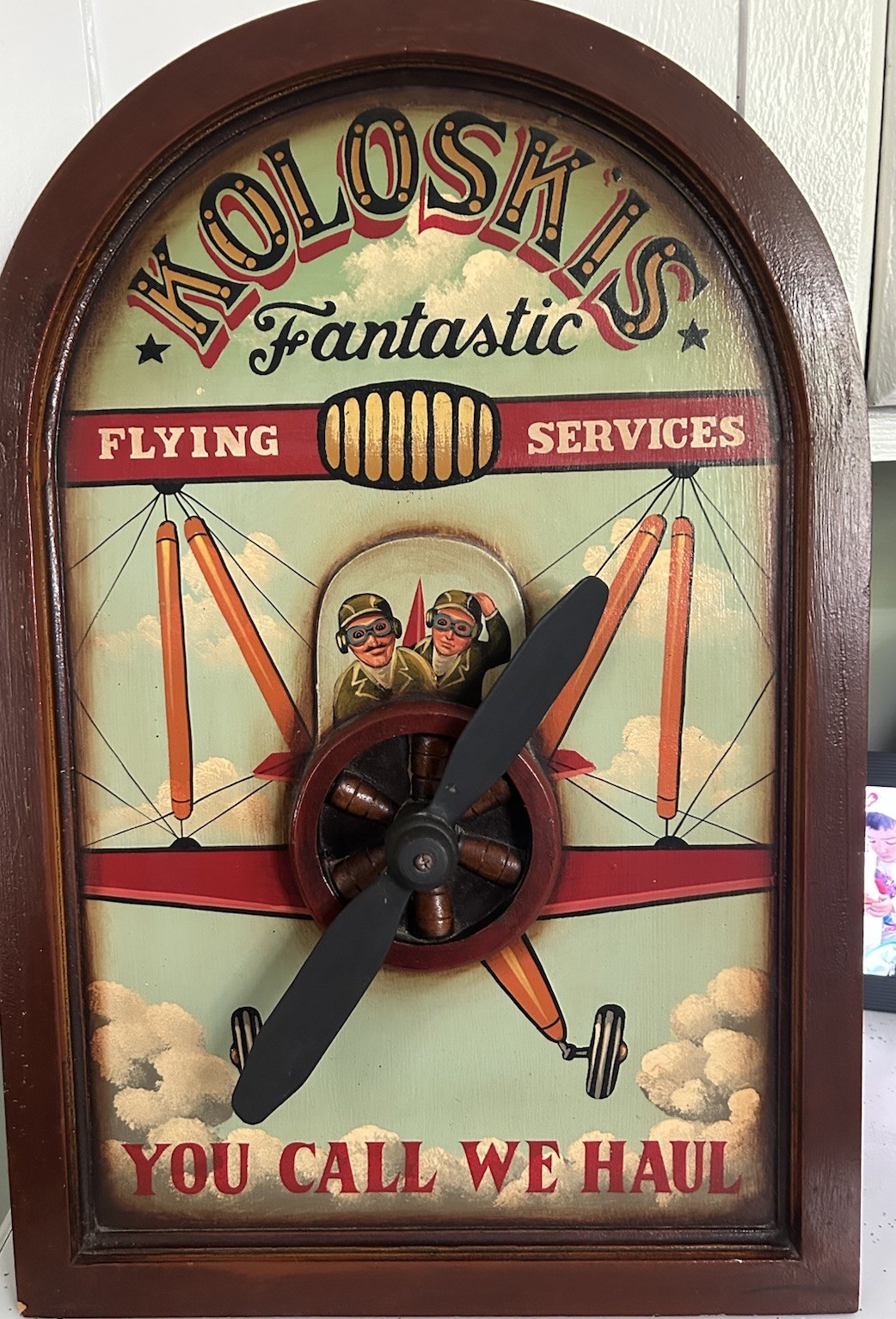 Large Wooden Ad Sign Flying Services \