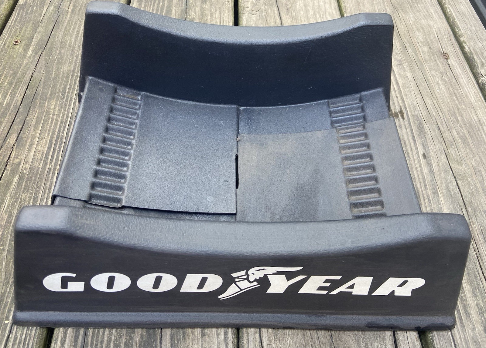 VTG GOODYEAR Tire 2 Pc Plastic  Display  Rack Stand White Lettering Logo