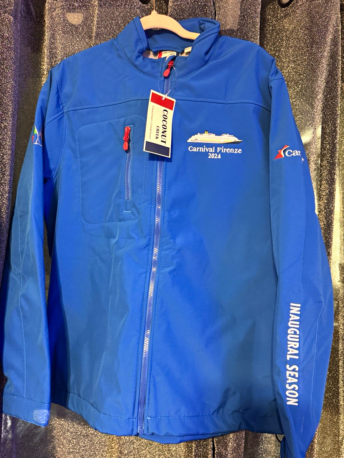 Carnival Firenze 2024 Inaugural Season Blue Zip Jacket Collectible Size Medium