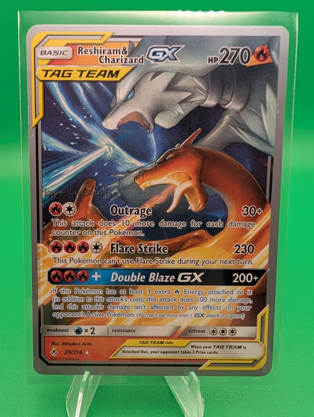 Reshiram & Charizard GX Tag Team - 2019 Kaya Lichtleitner 20/214 World Champ NM